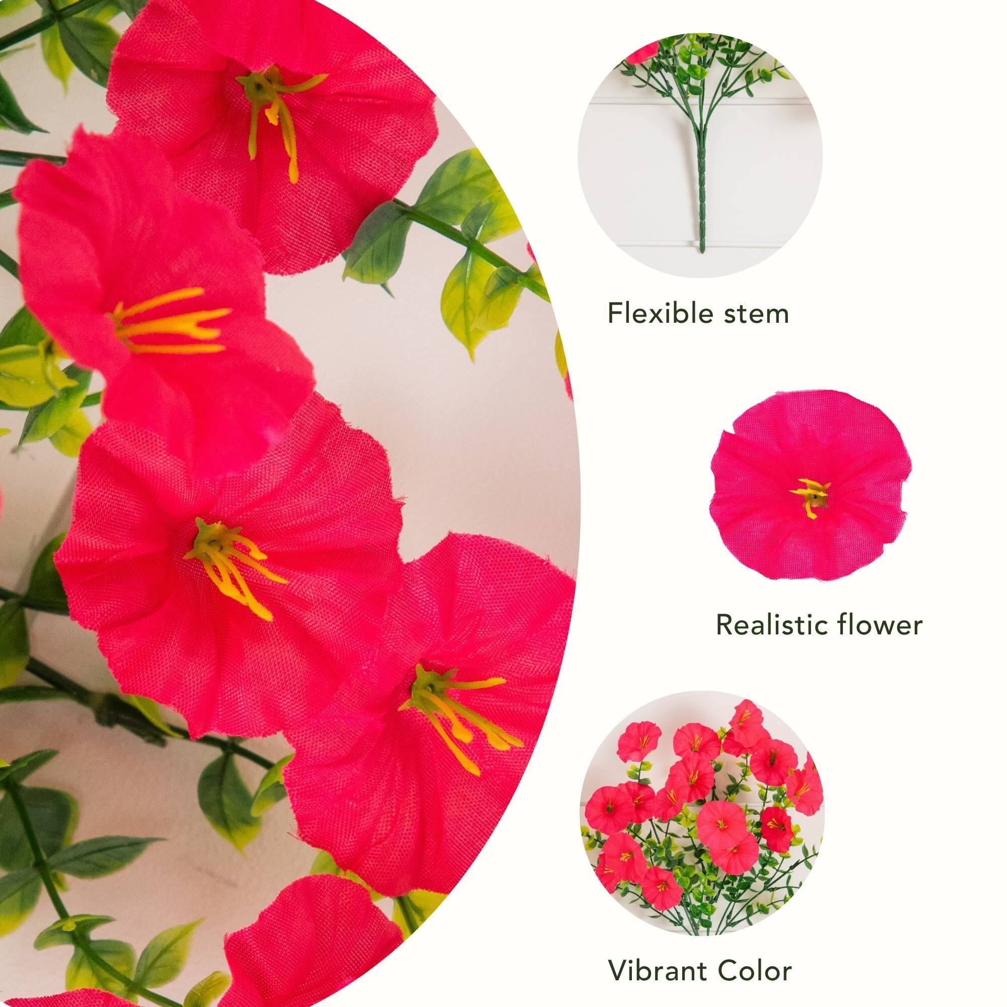 14" UV Resistant Artificial Morning Glory Bushes